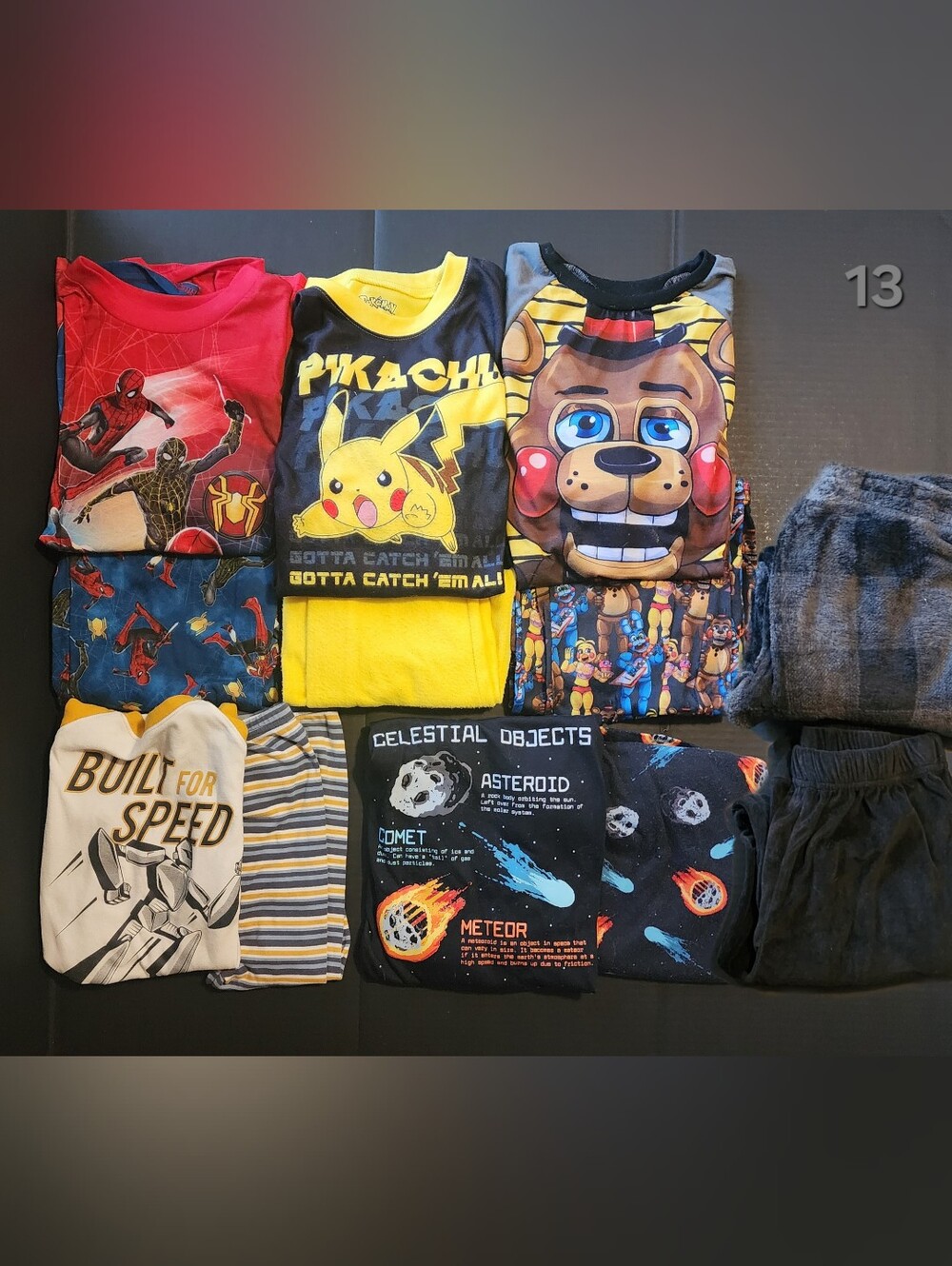 Boys LS Pajama Set Lot of 7 (Size 10-12)
